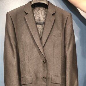 Mens suit, le chateau, size 40 jacket and 31 pants. Black, subtle pinstripe.